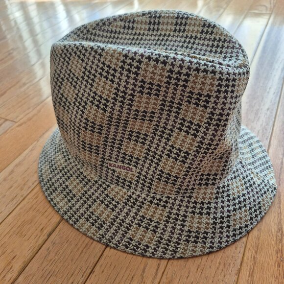 Kangol Knit Fedora-style Hat Houndstooth Jacquard Tropic Player Large - Picture 5 of 16